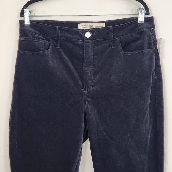 GAP Black Velvet Skinny Pants NWT Size 33 Gap Velvet Pants - Picture 2 of 8